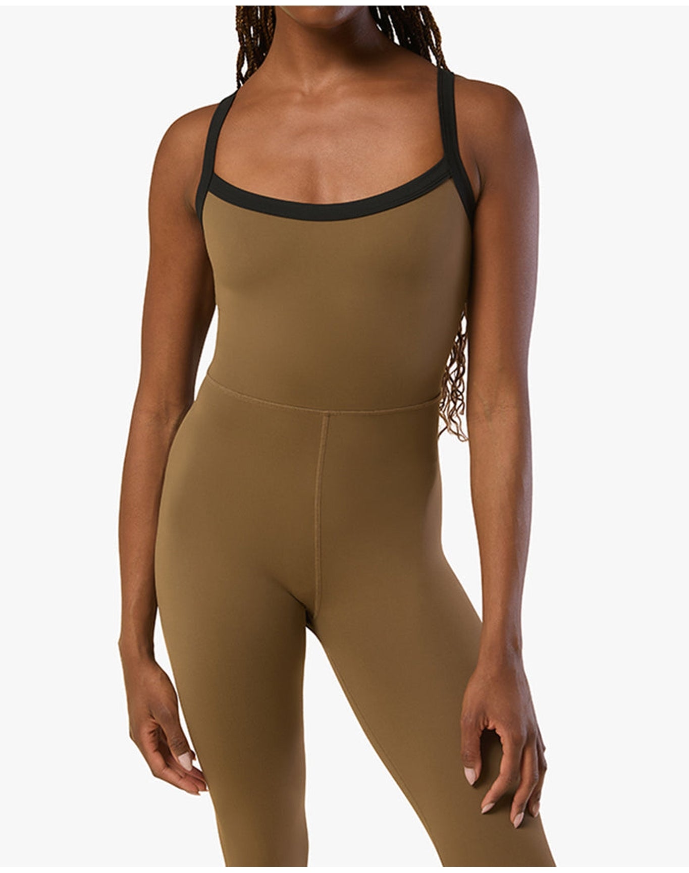 Contrast Strap Jumpsuit | Kangaroo x Black