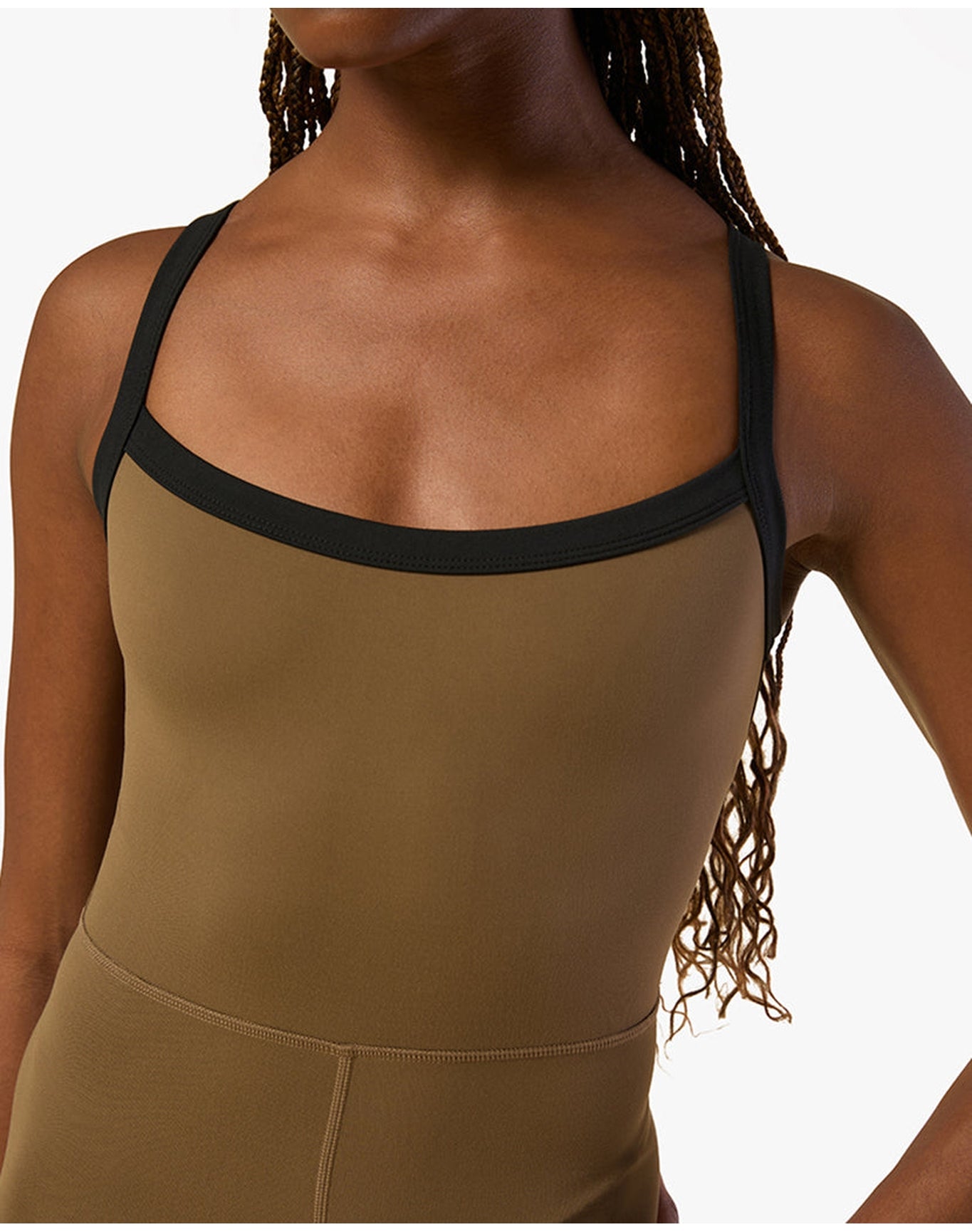 Contrast Strap Jumpsuit | Kangaroo x Black