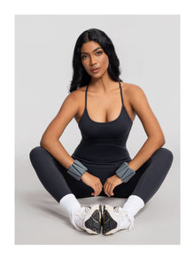 Contrology Crossback Bodysuit | Charcoal