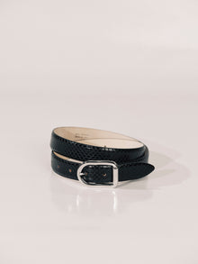Mija Belt | Black Reptile & Silver