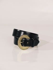 Sira Belt Belt | Black & 24K Gold