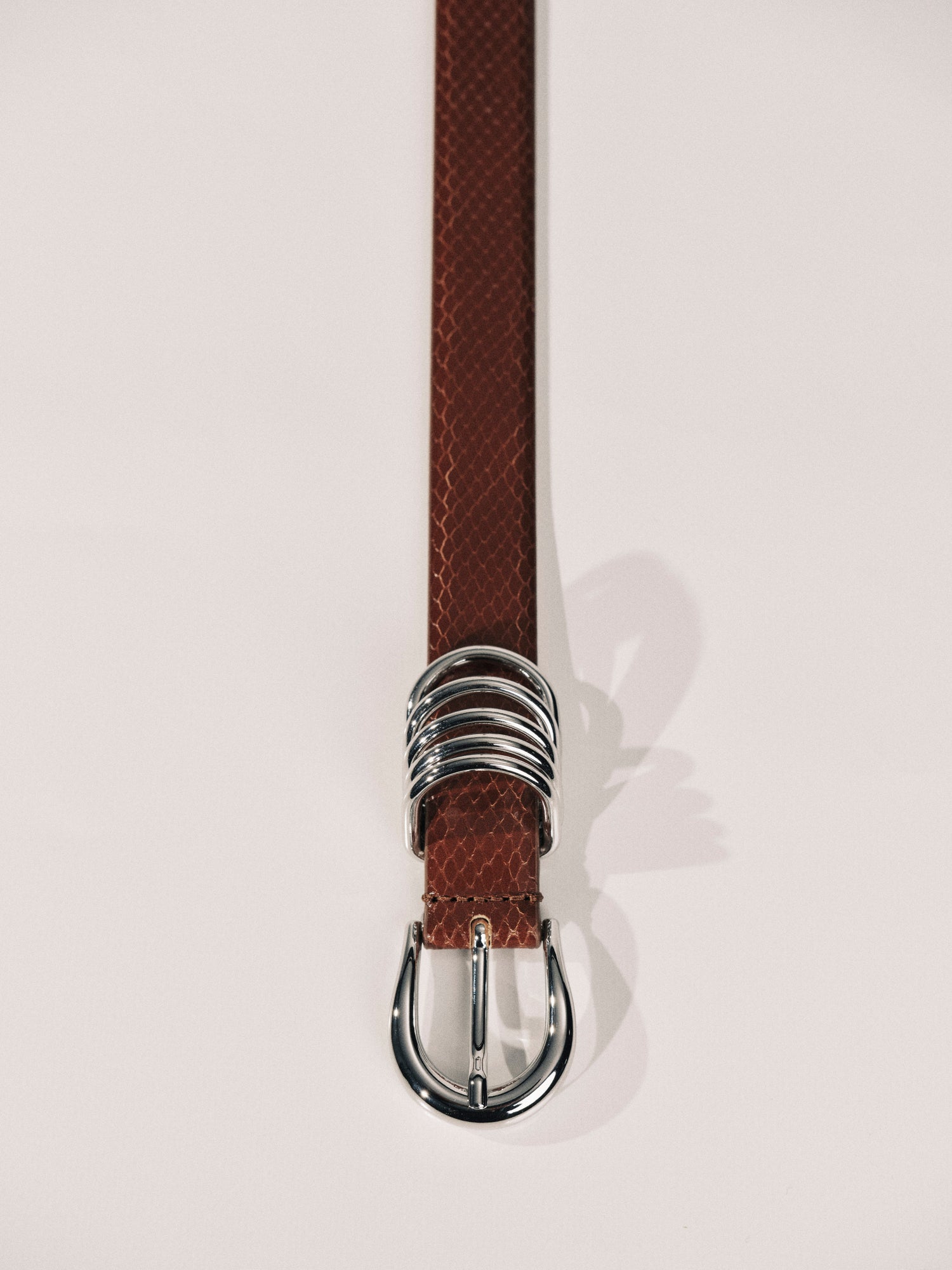 Hollyhock Belt | Brown Reptile & Silver