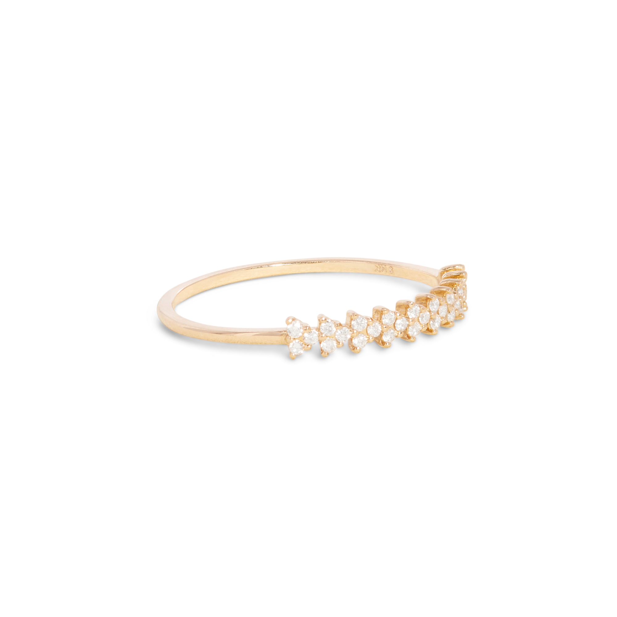 Diamond Sunburst Ring, Size 7 | 14K Yellow Gold