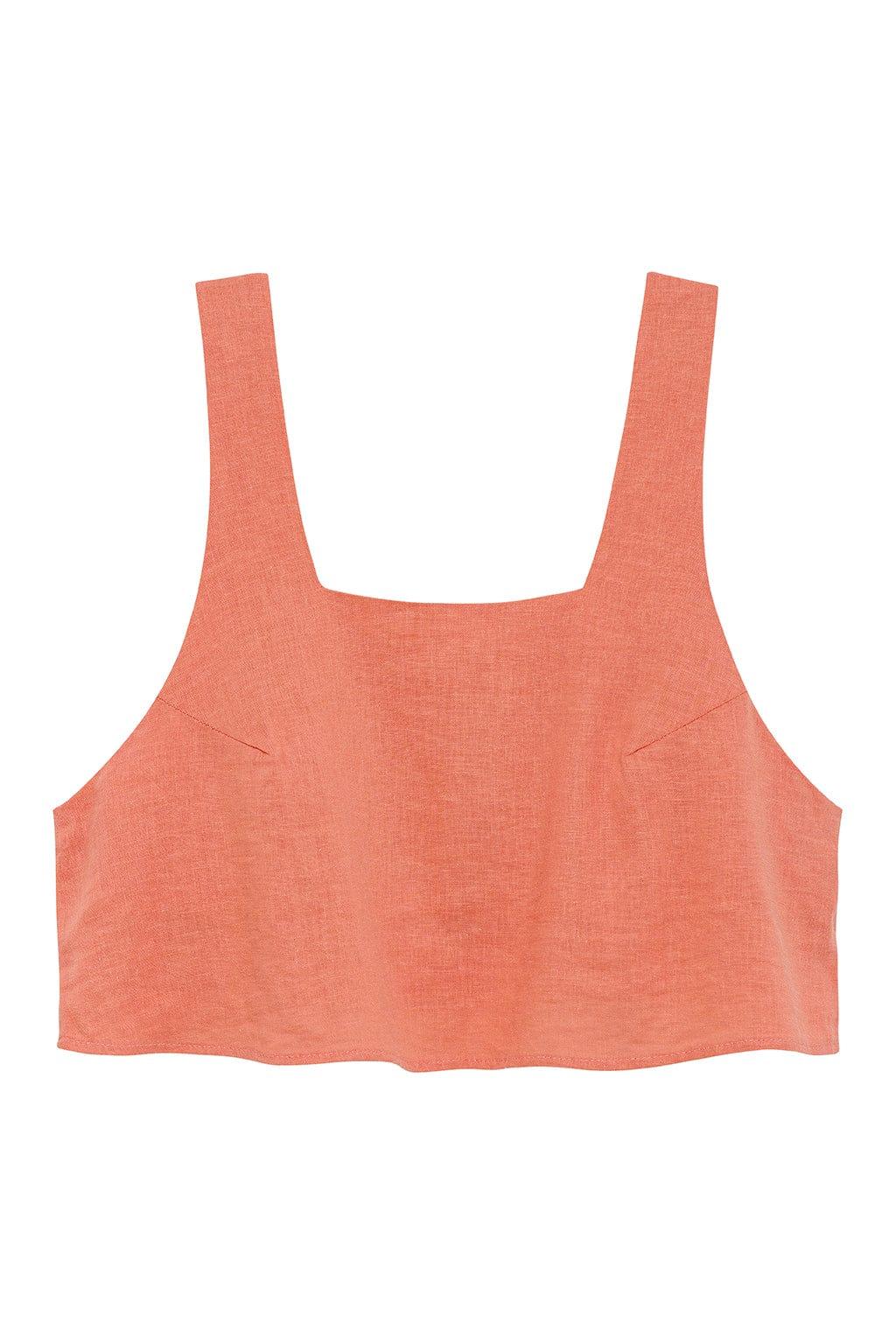 Square Neck Crop Top | Coral