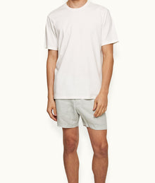 Cornell Linen Easy Tailored Fit Washed Linen Shorts | White Jade
