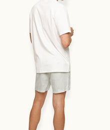 Cornell Linen Easy Tailored Fit Washed Linen Shorts | White Jade