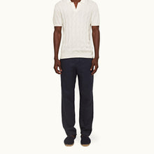 Cornell Linen Tapered Leg Washed Linen Trousers | Night Iris