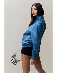 Costa Leather Jacket | Sapphire