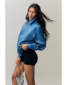 Costa Leather Jacket | Sapphire