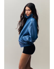 Costa Leather Jacket | Sapphire