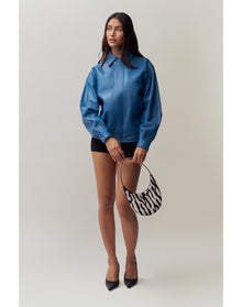 Costa Leather Jacket | Sapphire
