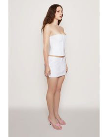 Cotton Eyelet Cargo Skirt | White