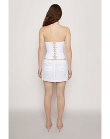 Cotton Eyelet Cargo Skirt | White