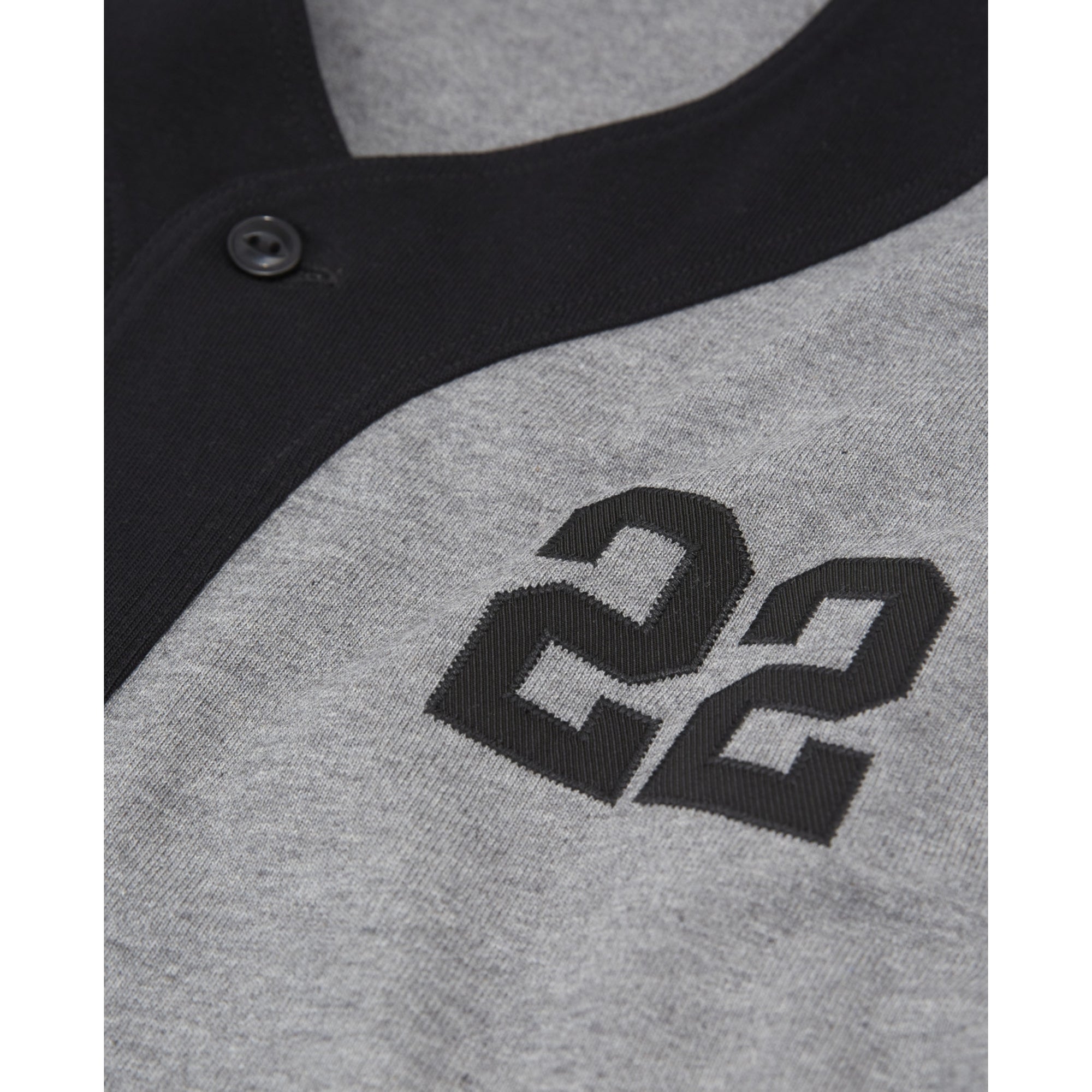 Cotton Jersey Baseball Shirt | Men | Middle Grey Melange