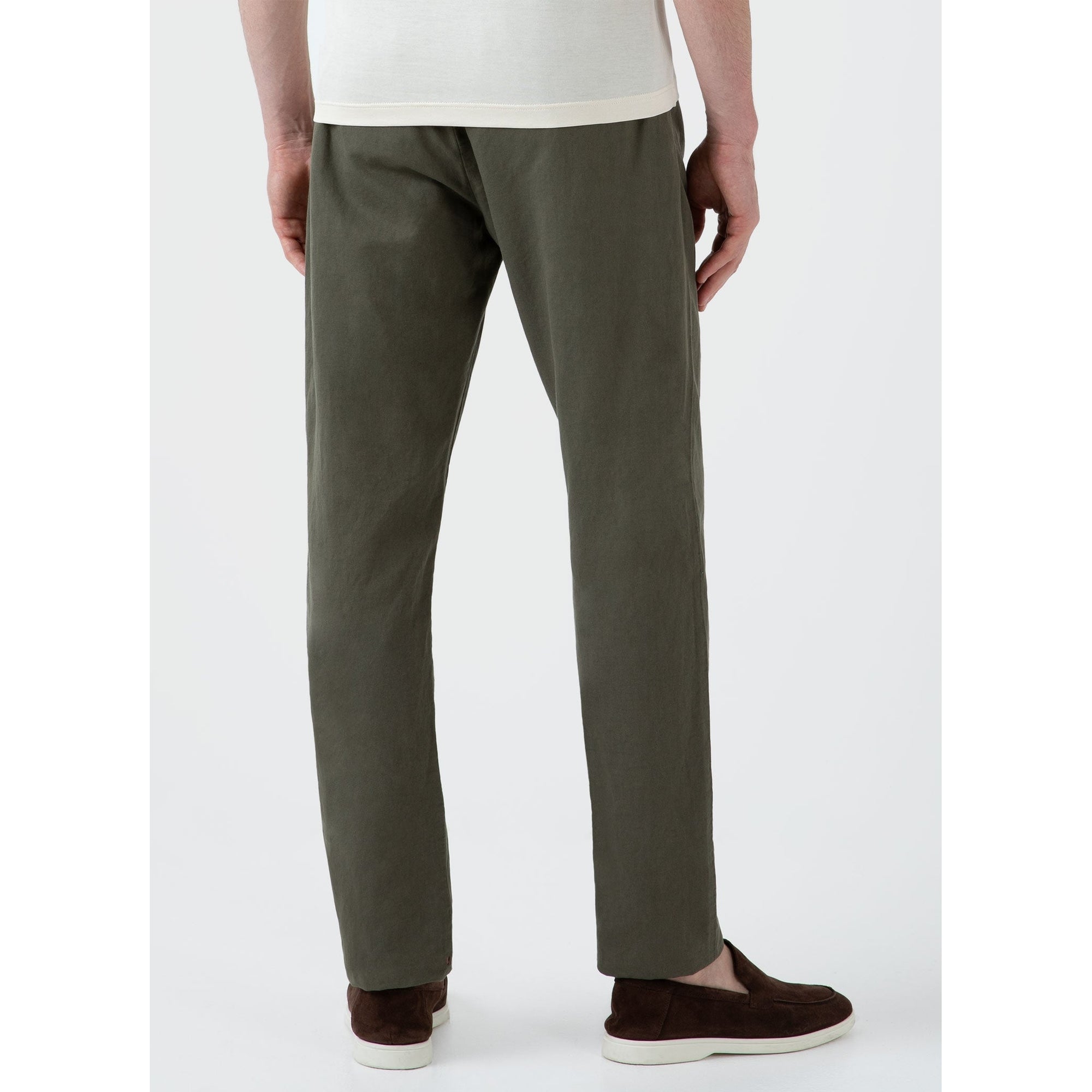 Cotton Linen Drawstring Trouser | Men | Khaki