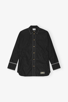 Cotton Poplin Raglan Shirt | Black