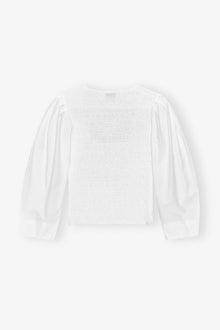 Cotton Poplin Smock Blouse | Bright White