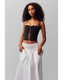 Cotton Scallop Corset | Black