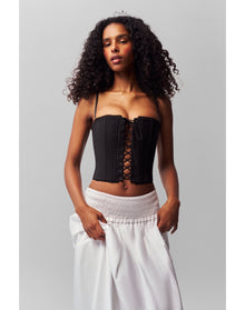 Cotton Scallop Corset | Black