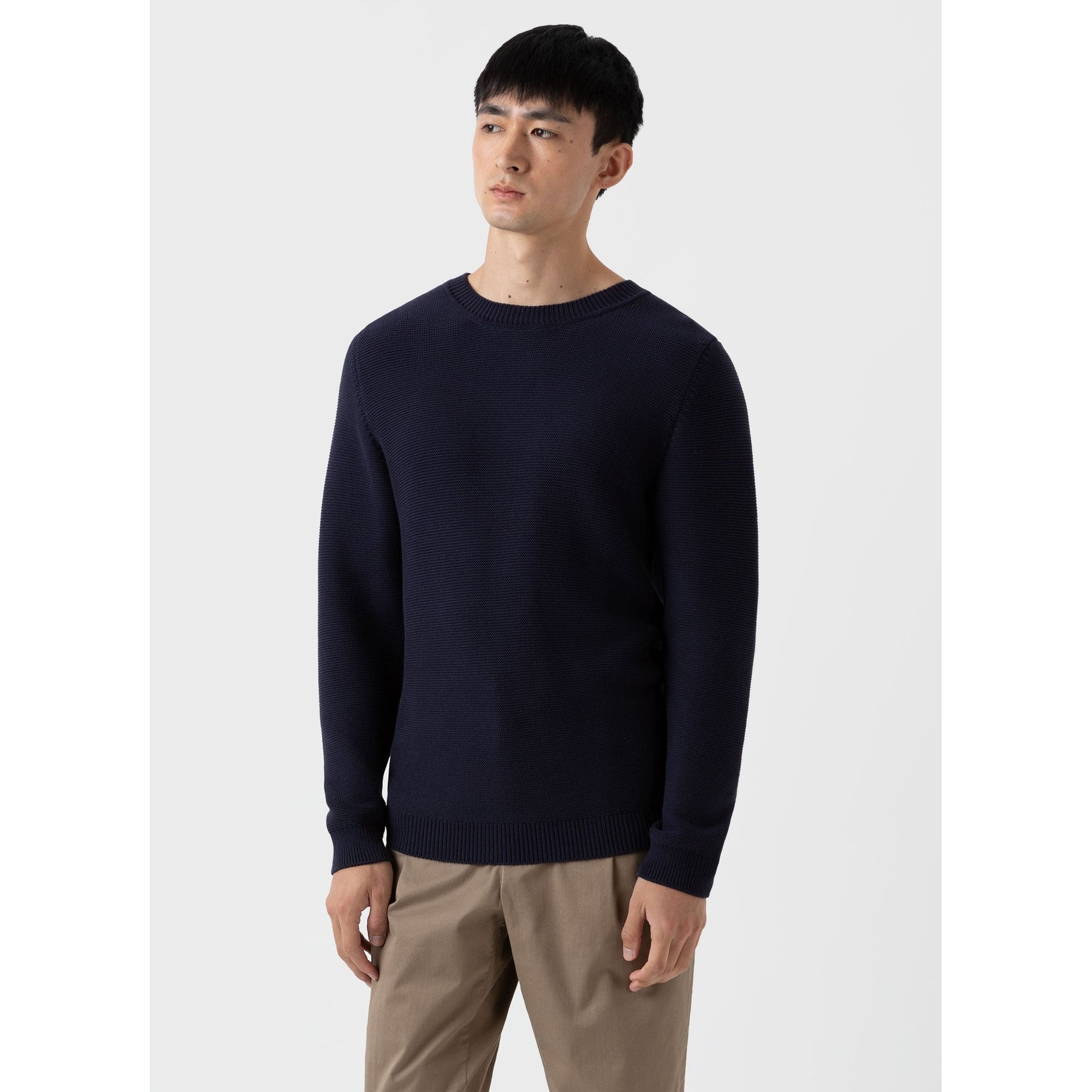 Cotton Texture Jumper | Men | Navy