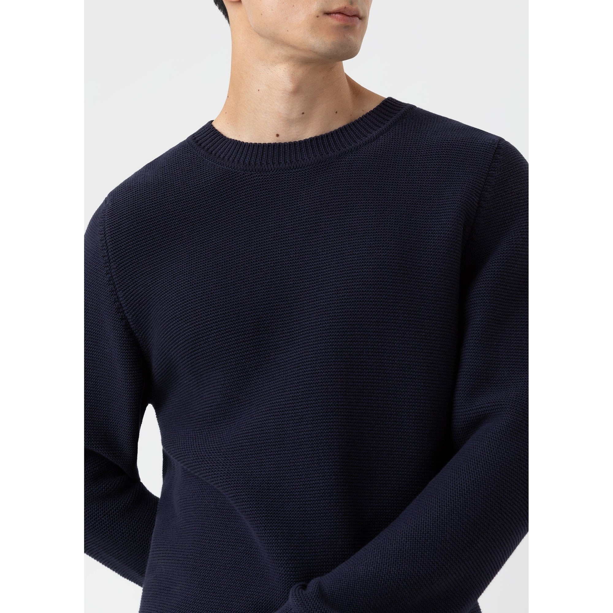 Cotton Texture Jumper | Men | Navy