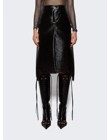 Courrèges | Women | Long Suspender Skirt Vinyl | Black