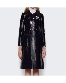 Courrèges | Women | Reedition Vinyl Trench Coat | Navy
