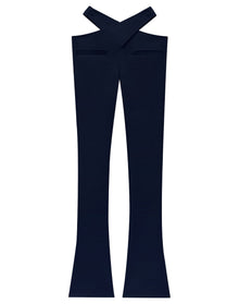 Courrèges | Women | Stretch Crepe Criss Cros Trouser | Navy Blue