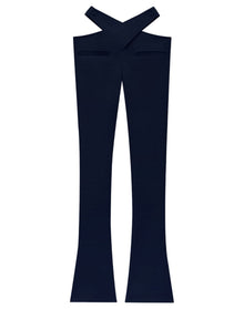 Courrèges | Women | Stretch Crepe Criss Cros Trouser | Navy Blue