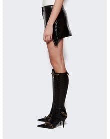Courrèges | Women | Vinyl Suspenders Mini Skirt | Black