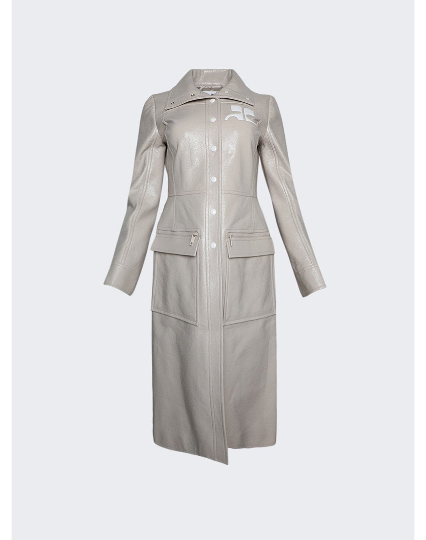 Courrèges | Women | Vinyl Trench Coat | Mastic Grey