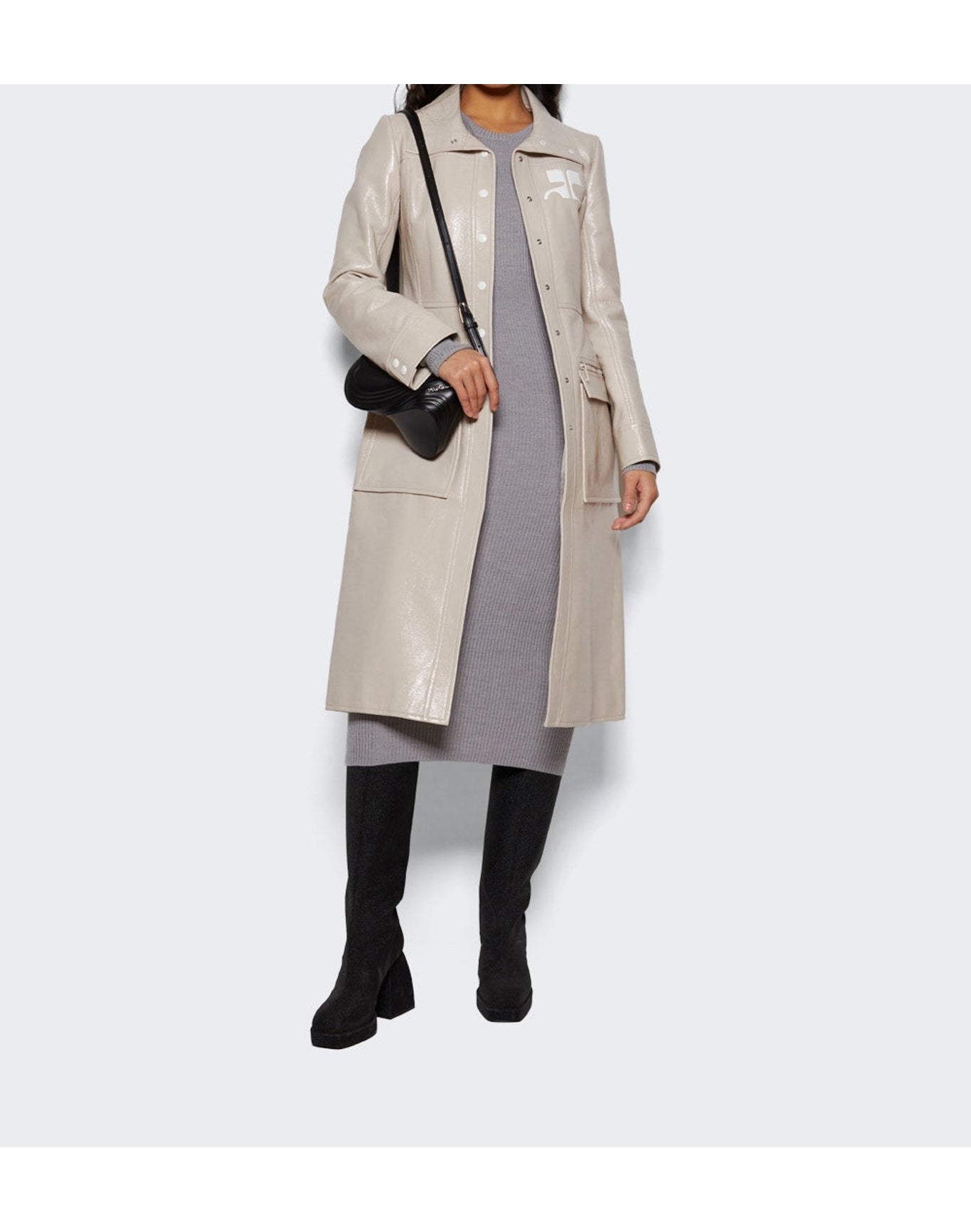 Courrèges | Women | Vinyl Trench Coat | Mastic Grey