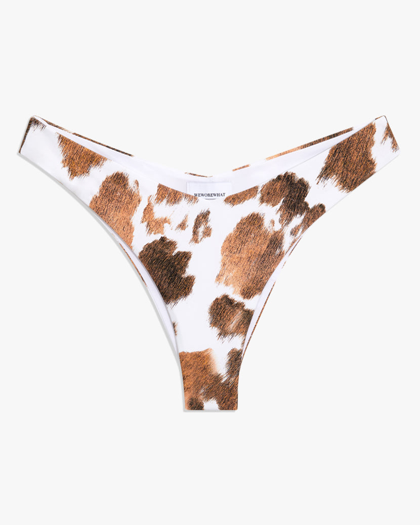 Delilah Cowhide Bikini Bottom | Brown Multi