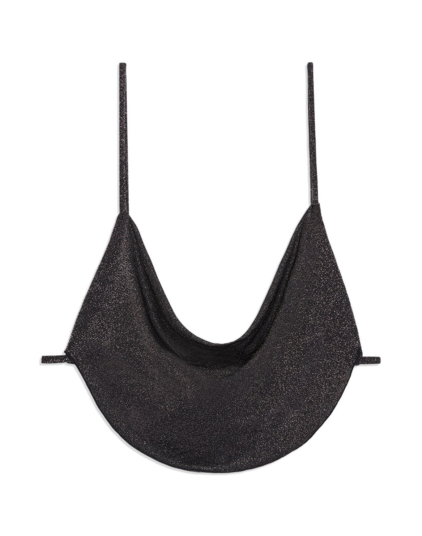 Cowl Neck Glitter Bikini Top | Black