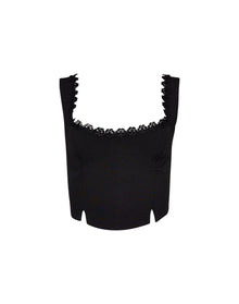 Crepe Bustier Top | Black
