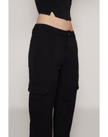 Crepe Cargo Pants | Black