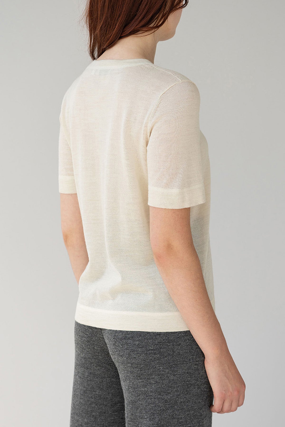 Crew Neck Sweater Tee | Ivory