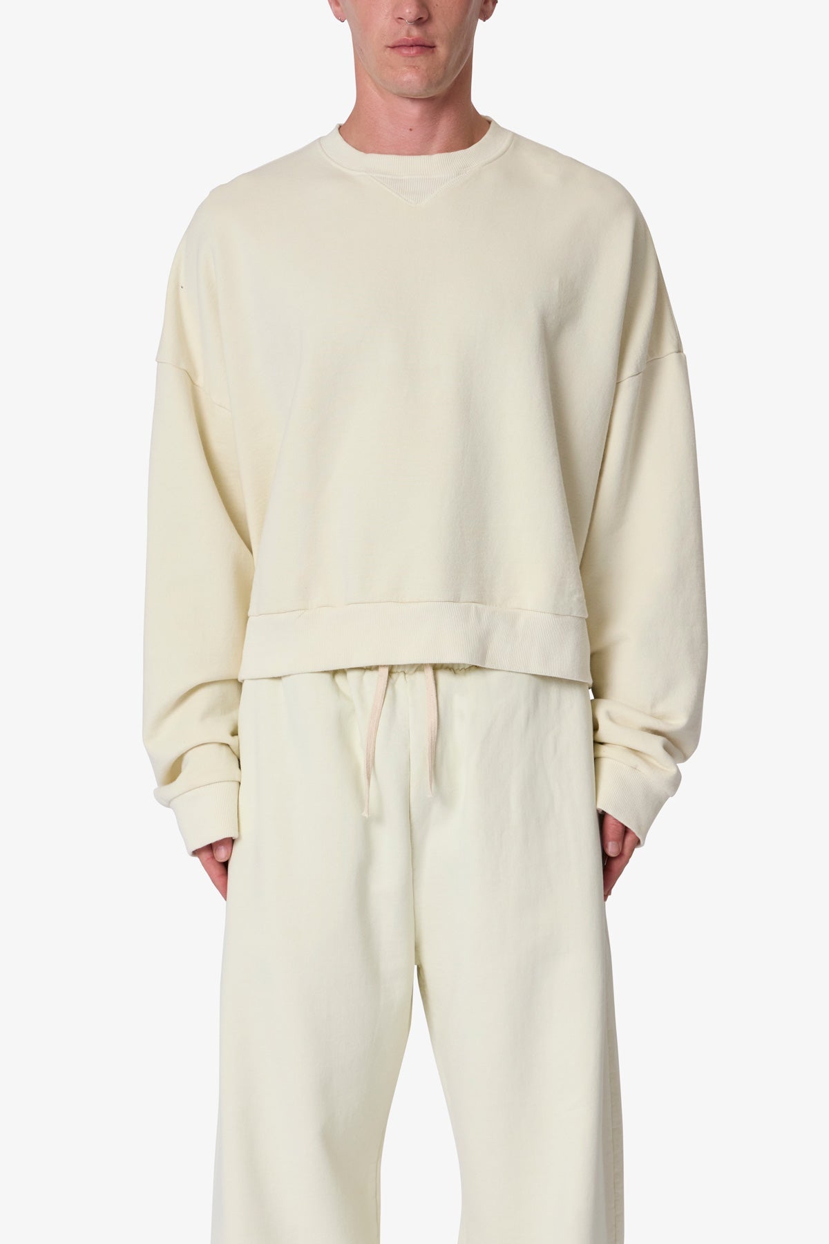 Cropped Crewneck | Off White
