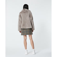 Cropped Gray Faux Fur Coat | Women | Grey