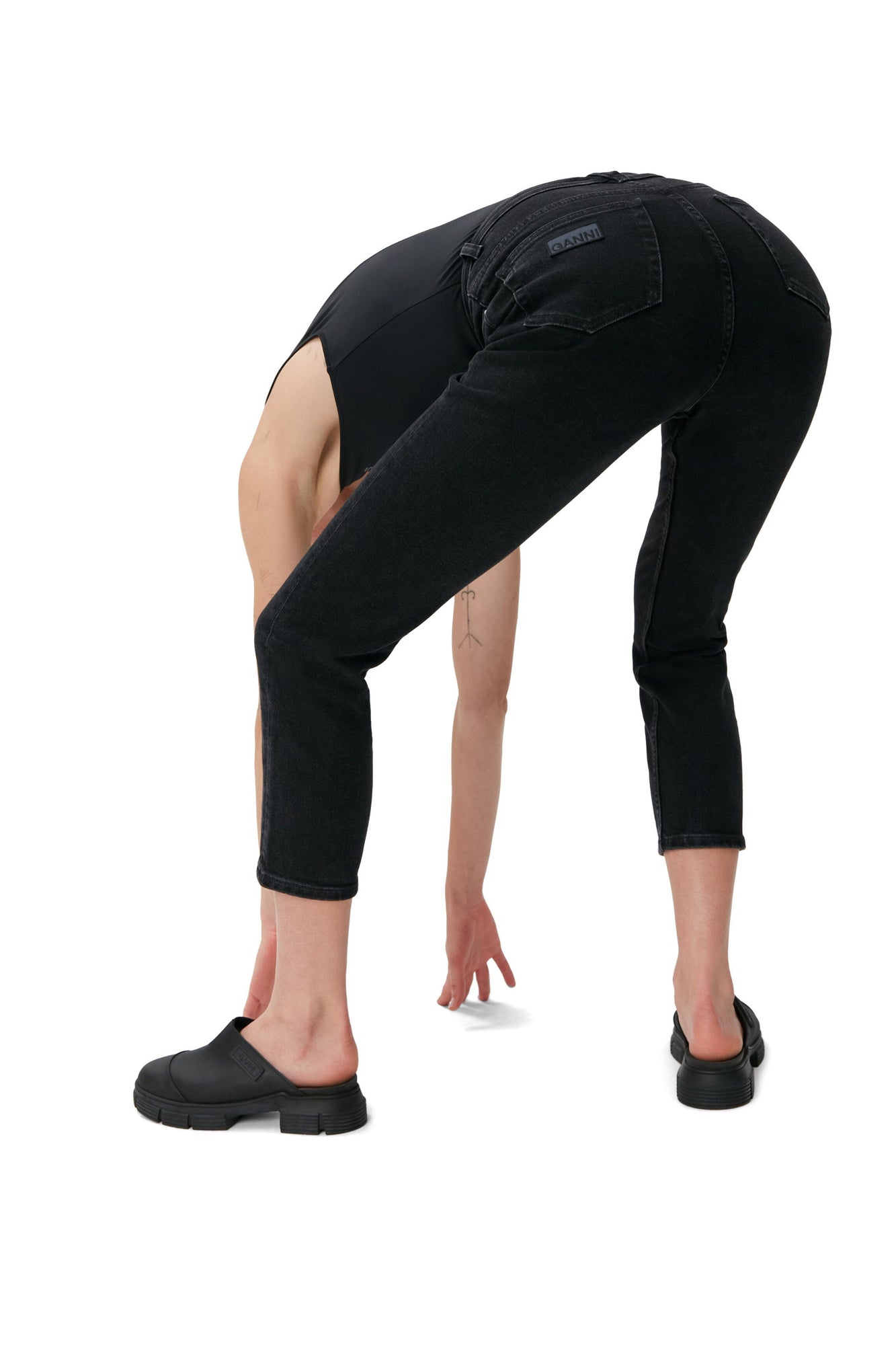 Cropped Jeans | Washed Black/Black