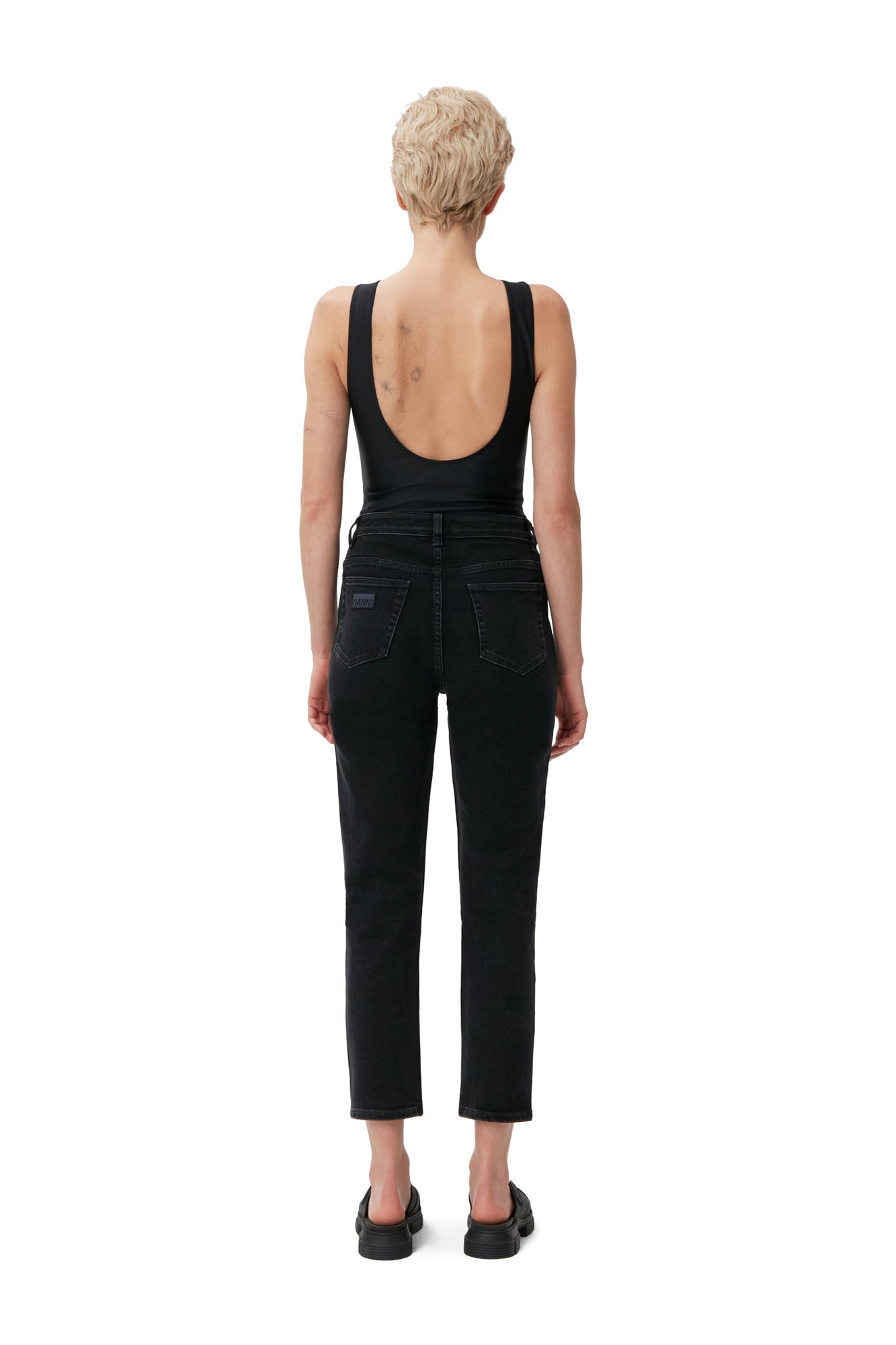 Cropped Jeans | Washed Black/Black