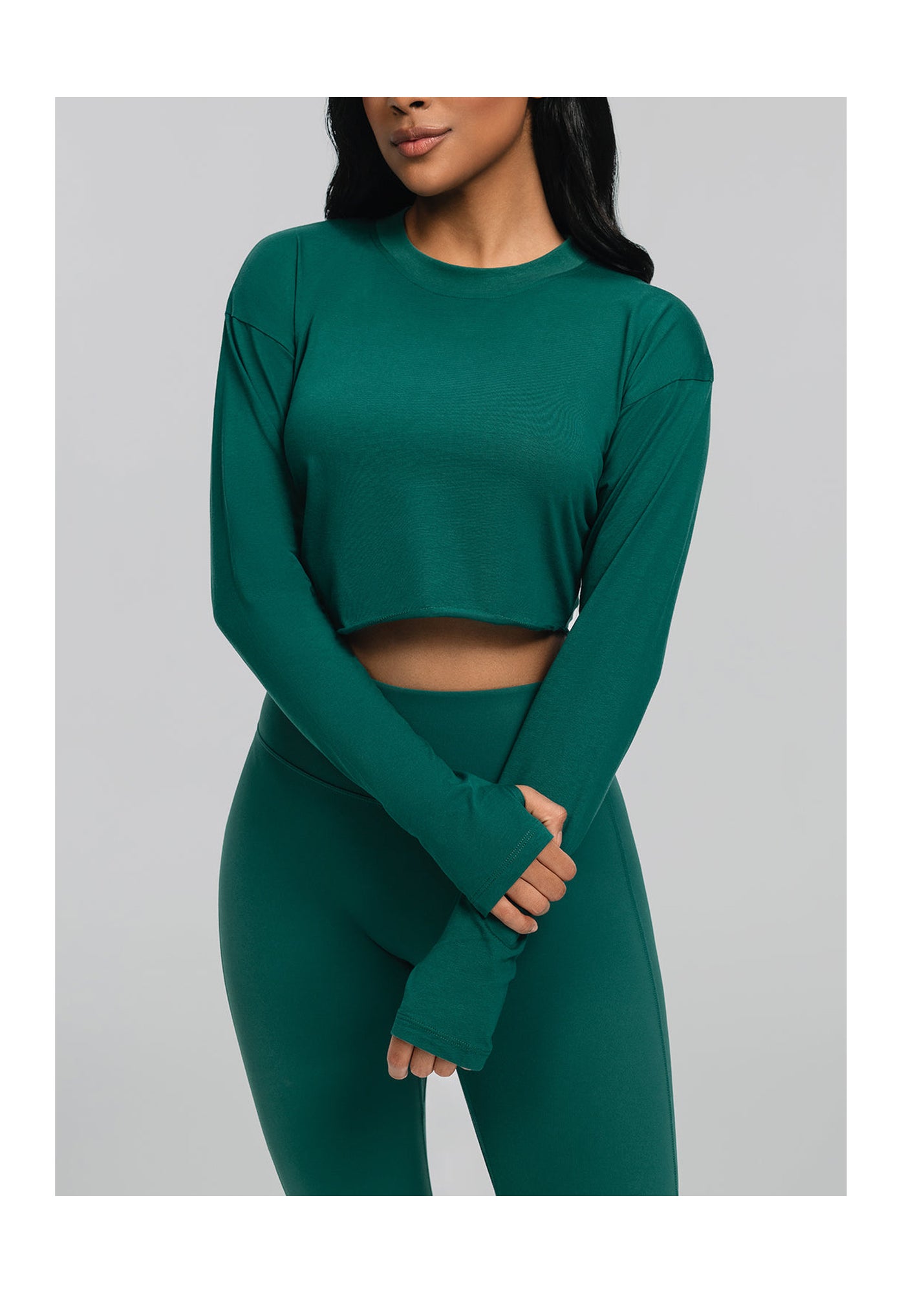 Cropped Long Sleeve | Dark Moss