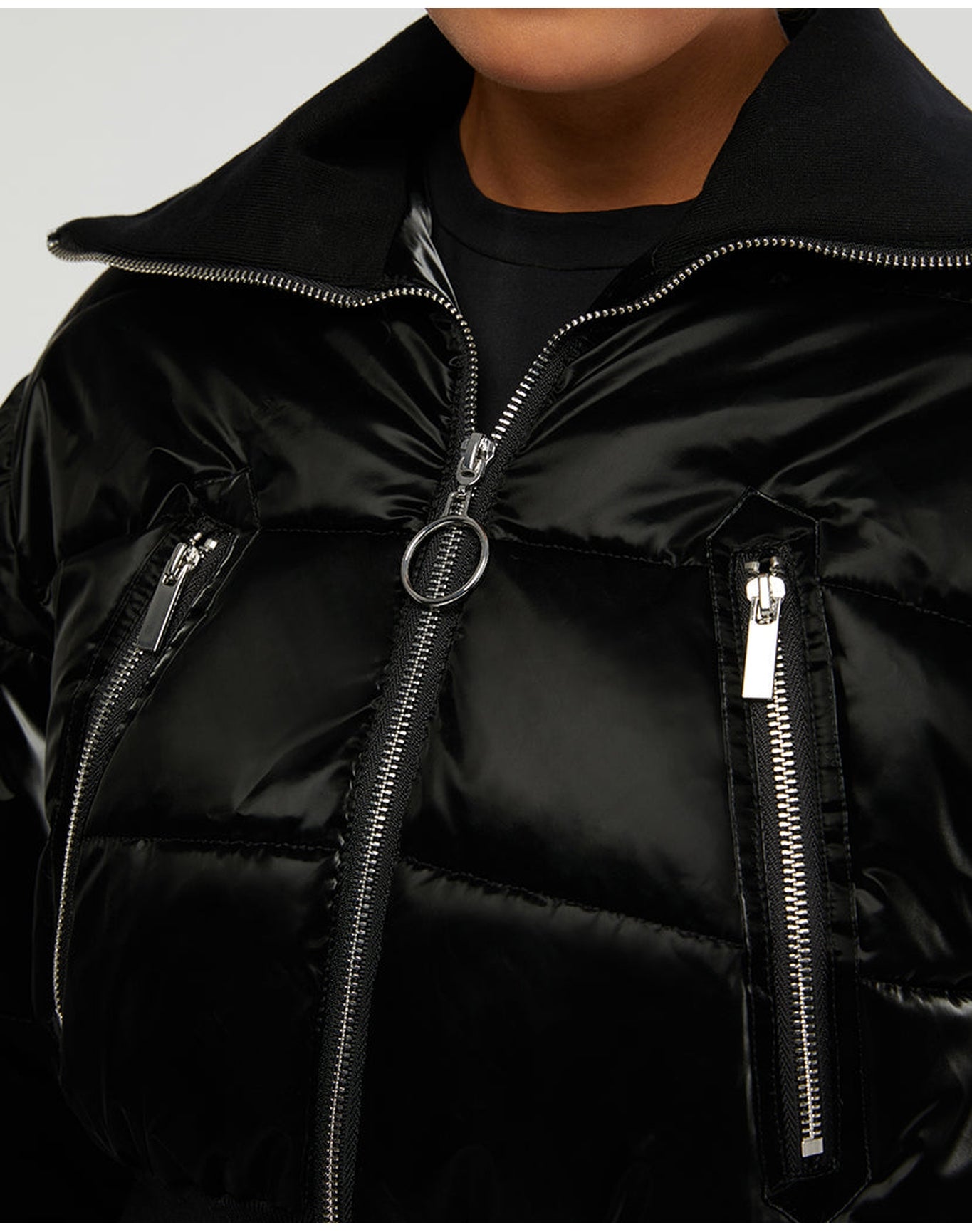 Cropped Puffer Jacket | Black
