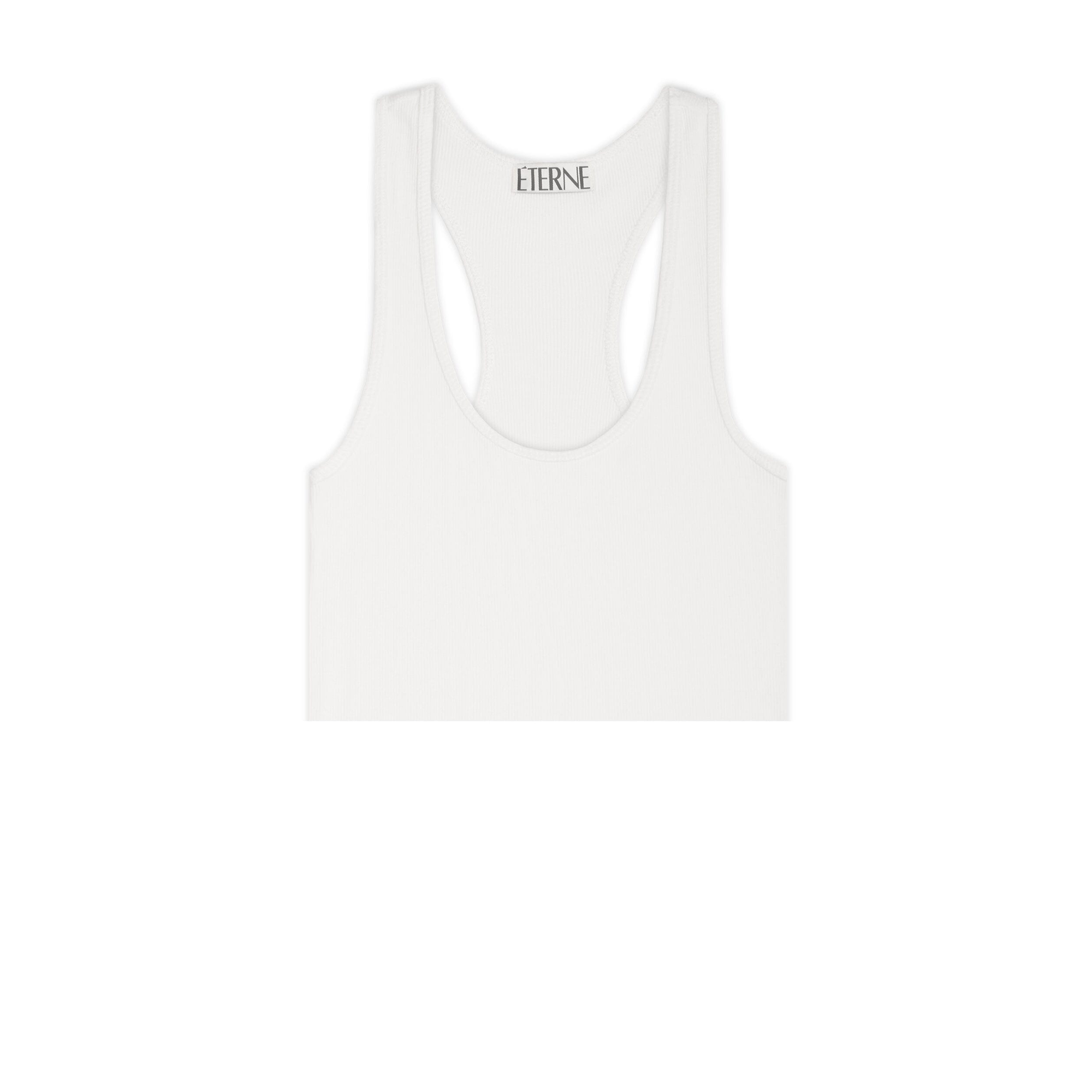 Cropped Rib Racerback Tank | Ivory