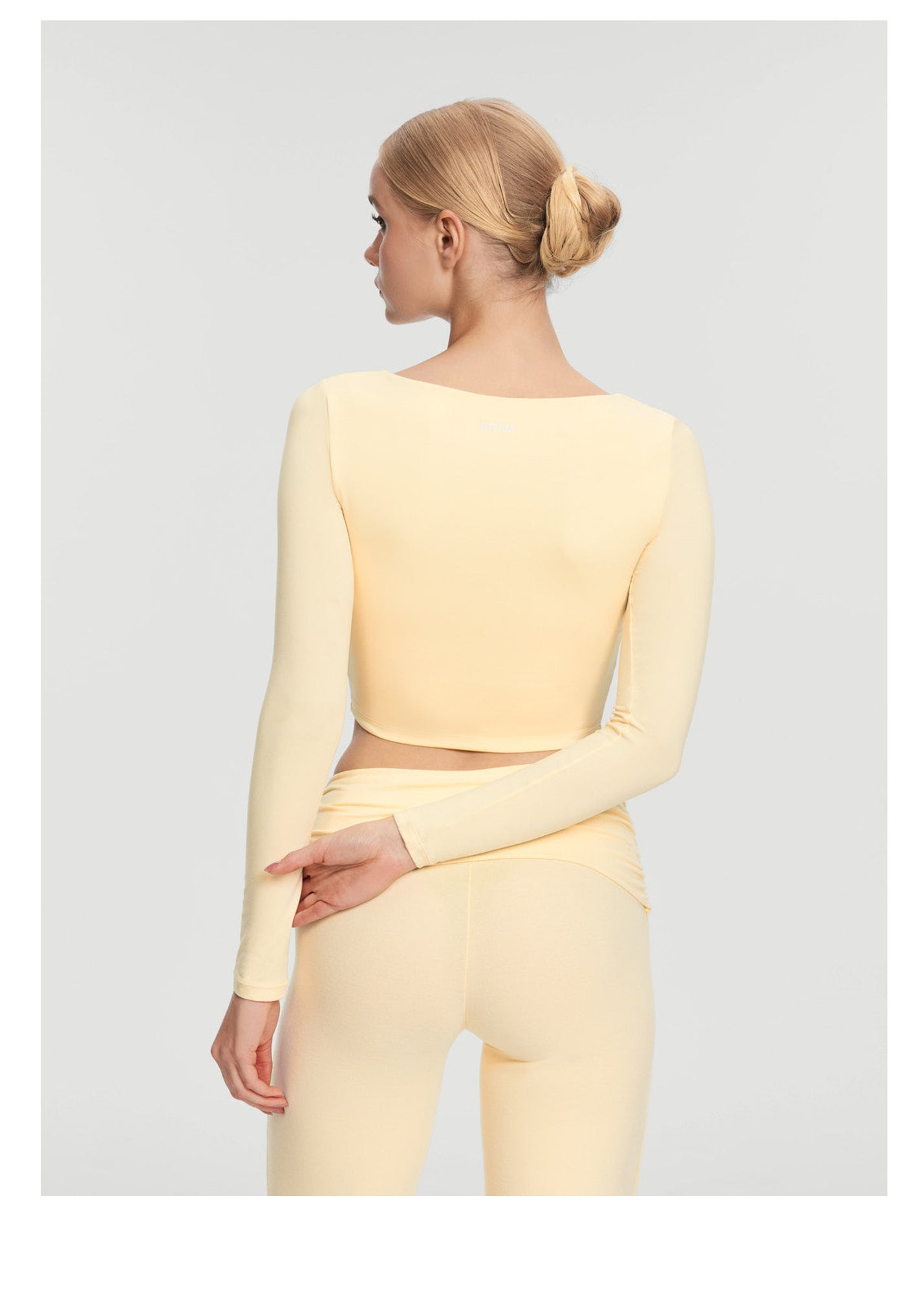 Cropped Round Neck Top | Lemon Meringue