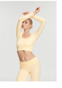 Cropped Round Neck Top | Lemon Meringue