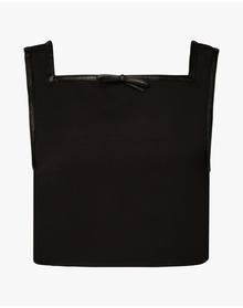 Cropped Square Neck Top | Black