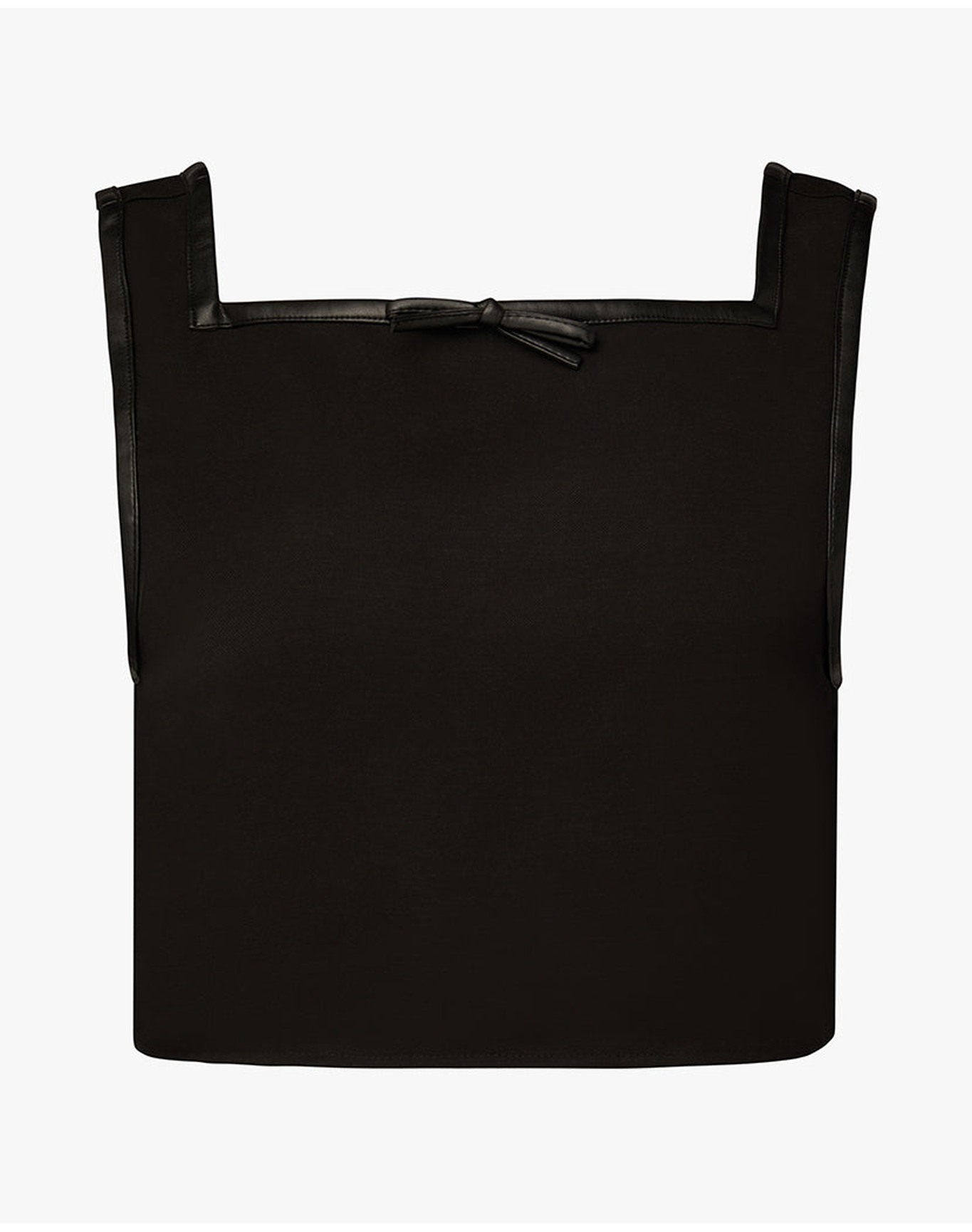 Cropped Square Neck Top | Black