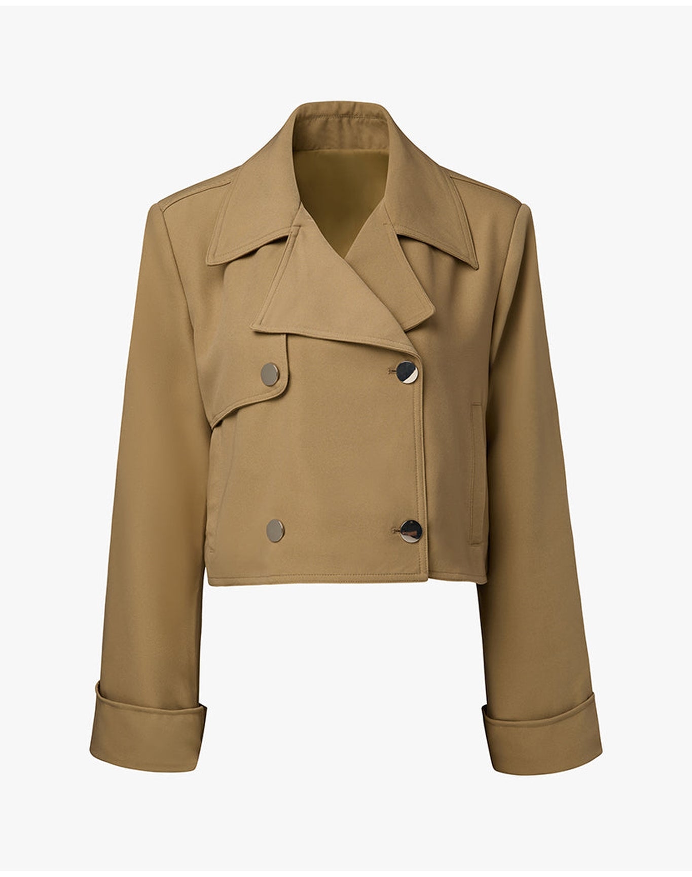 Cropped Trench Coat | Soft Brown