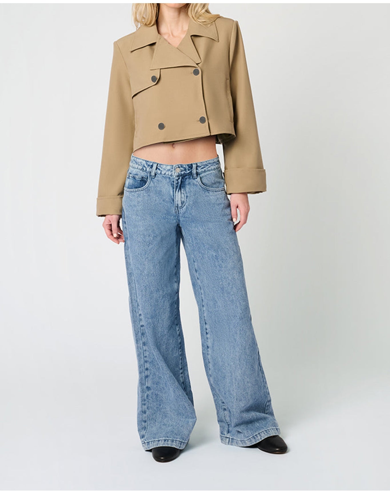 Cropped Trench Coat | Soft Brown